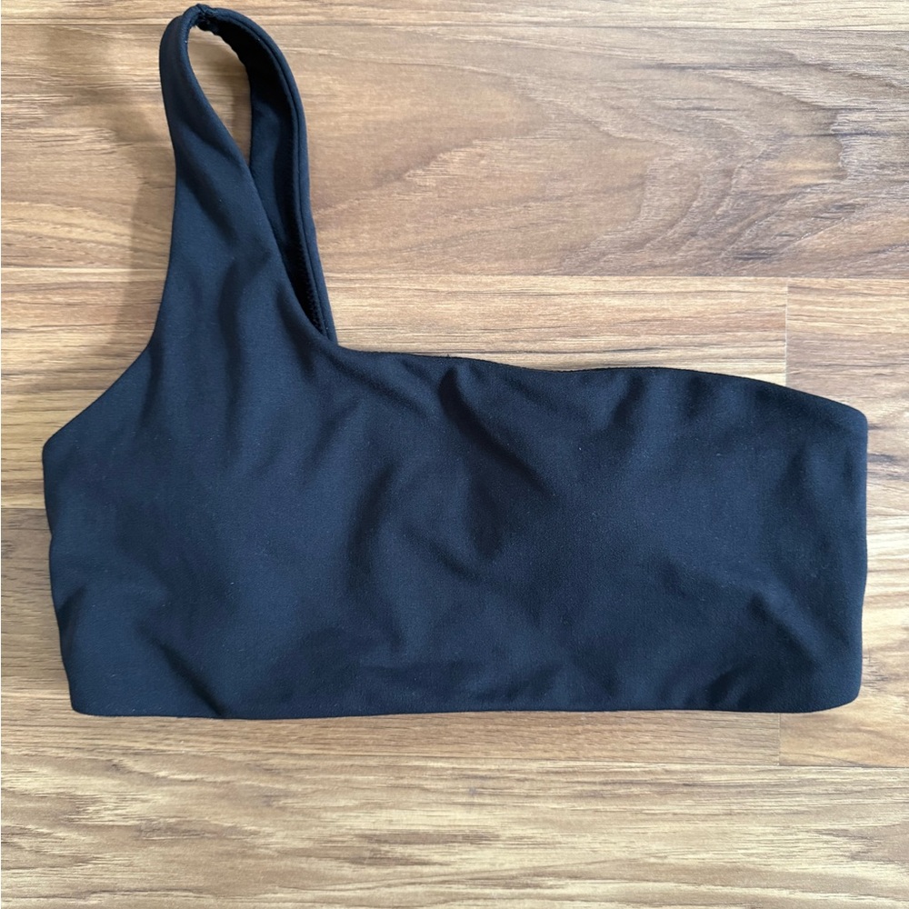aerie Black One-Shoulder Swim Top